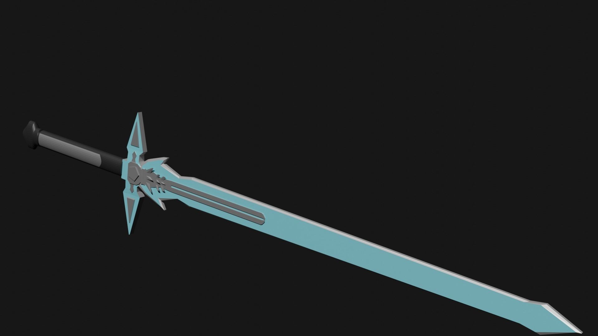Dark Repulser Kirito Sword SAO Lowpoly Style 3D model_16
