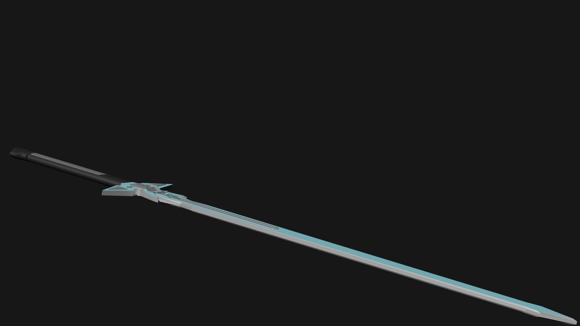 Dark Repulser Kirito Sword SAO Lowpoly Style 3D model_13