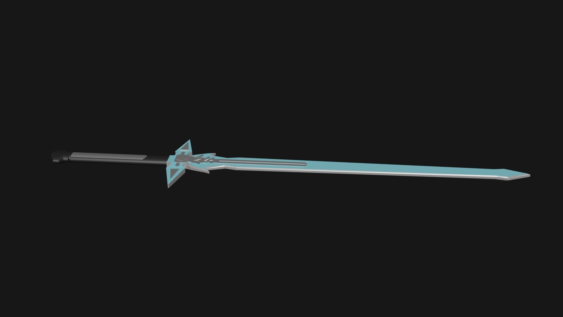 Dark Repulser Kirito Sword SAO Lowpoly Style 3D model_3