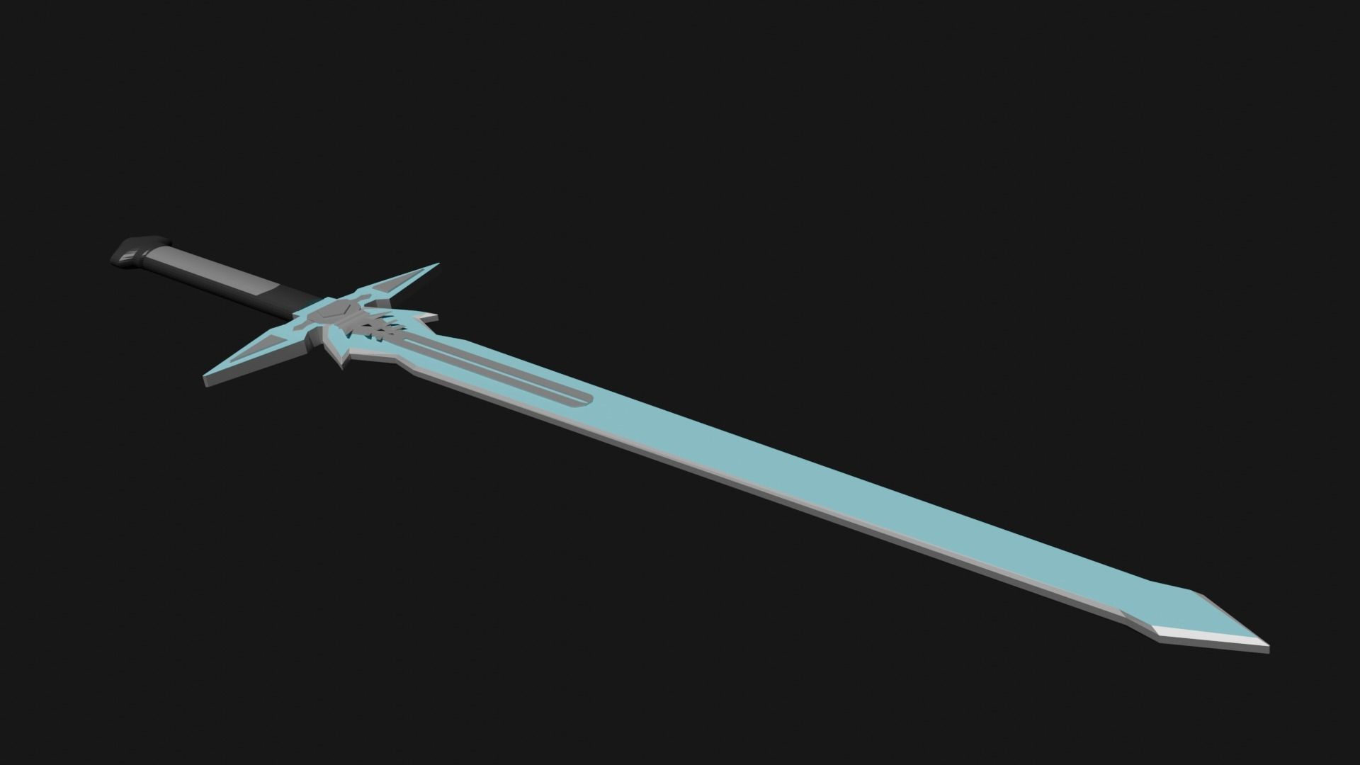 Dark Repulser Kirito Sword SAO Lowpoly Style 3D model_19