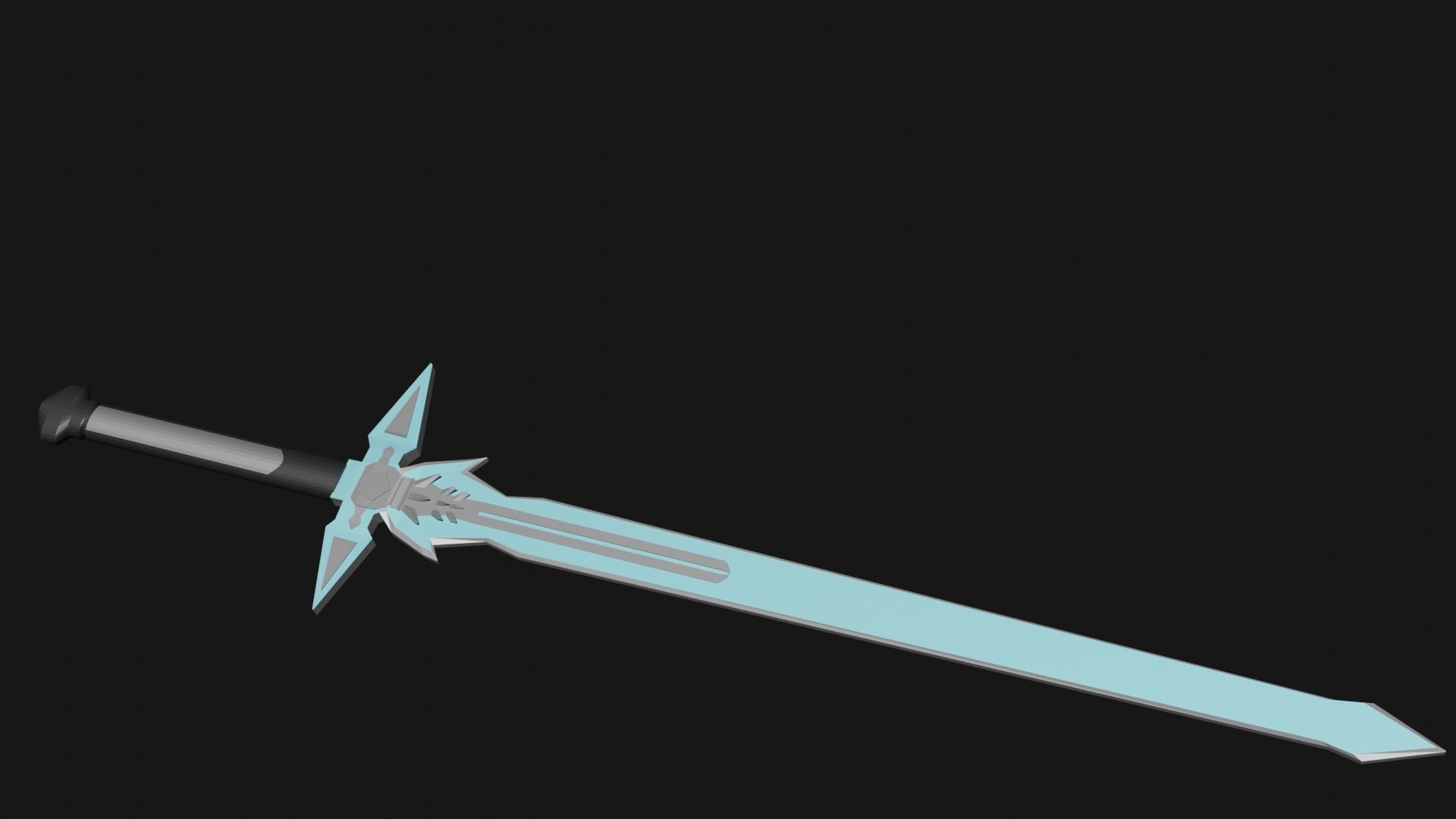 Dark Repulser Kirito Sword SAO Lowpoly Style 3D model_11