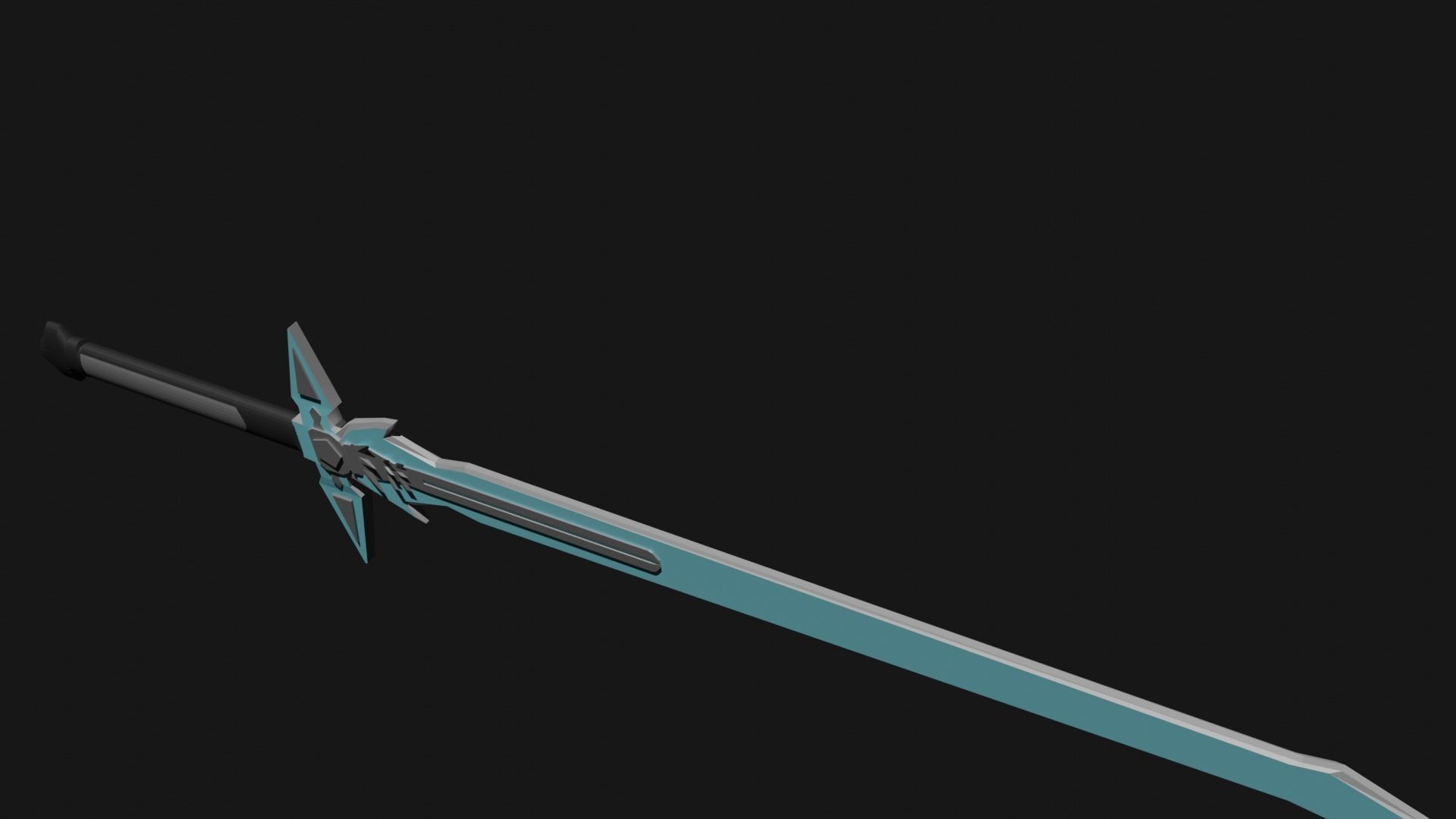 Dark Repulser Kirito Sword SAO Lowpoly Style 3D model_15