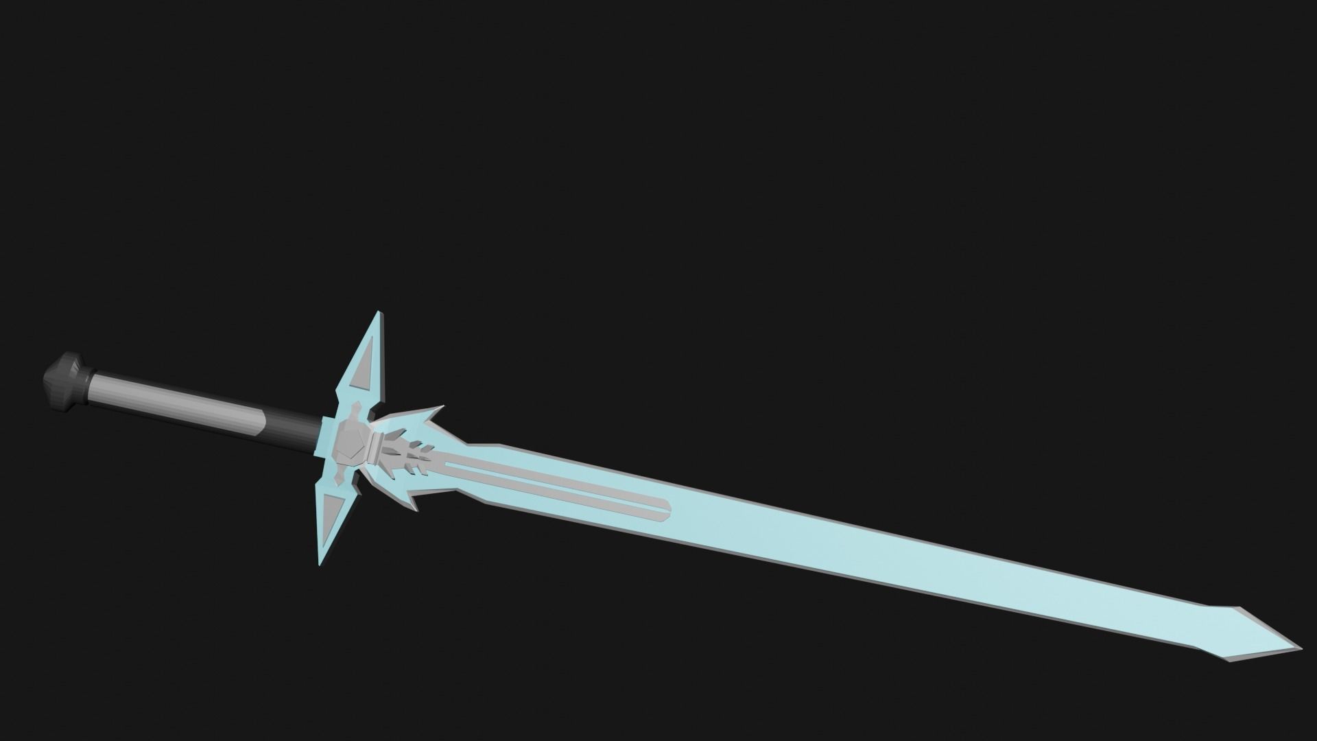 Dark Repulser Kirito Sword SAO Lowpoly Style 3D model_10