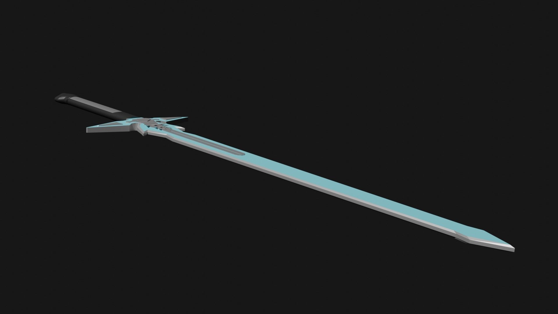 Dark Repulser Kirito Sword SAO Lowpoly Style 3D model_21