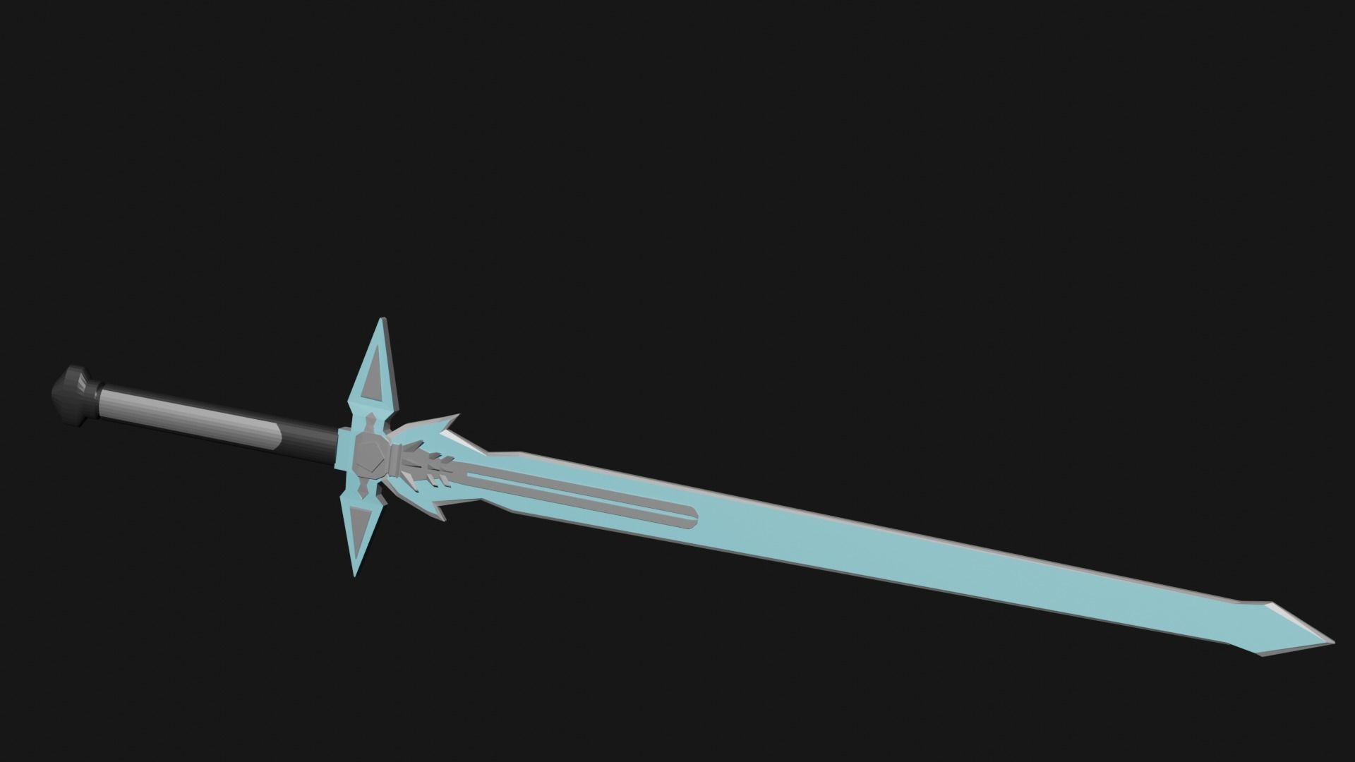 Dark Repulser Kirito Sword SAO Lowpoly Style 3D model_9
