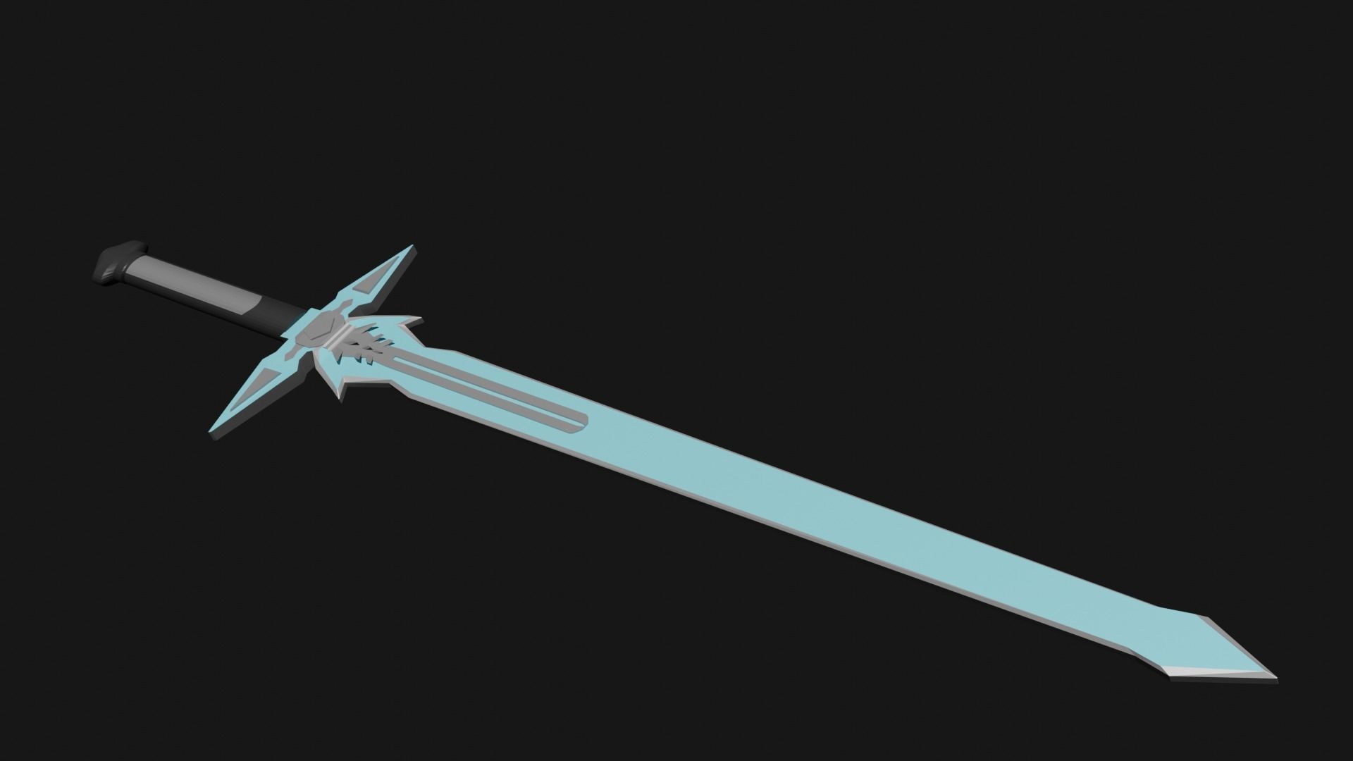 Dark Repulser Kirito Sword SAO Lowpoly Style 3D model_18