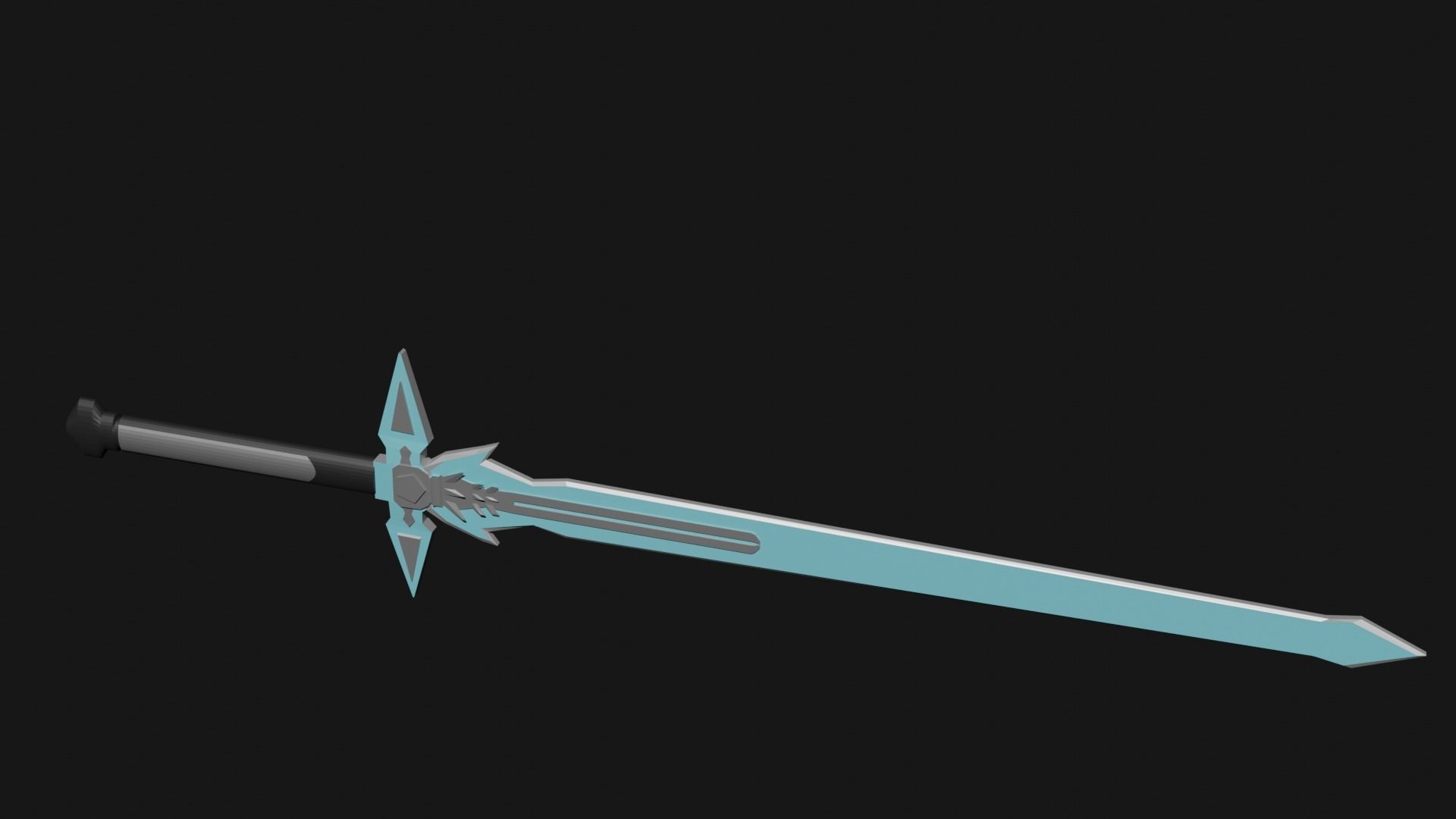 Dark Repulser Kirito Sword SAO Lowpoly Style 3D model_8