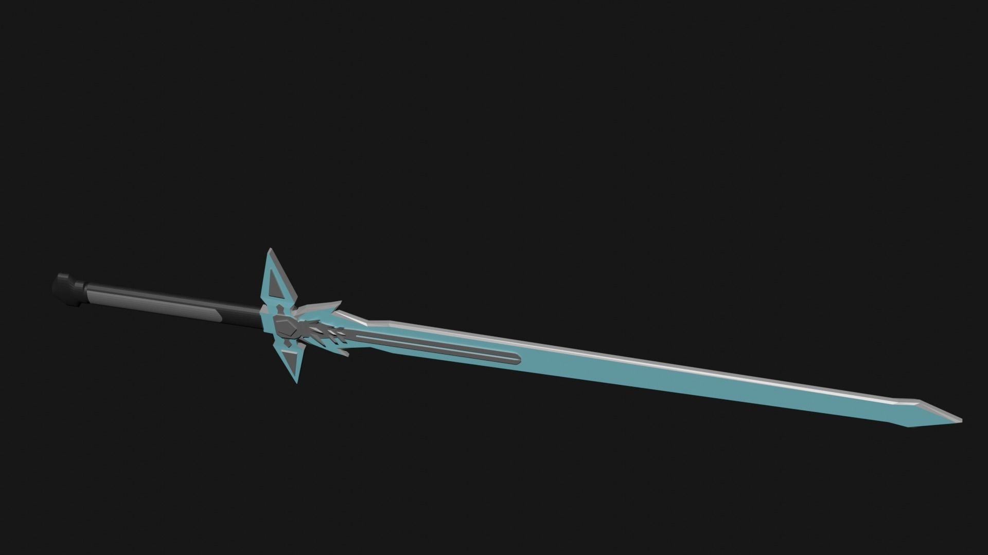 Dark Repulser Kirito Sword SAO Lowpoly Style 3D model_7