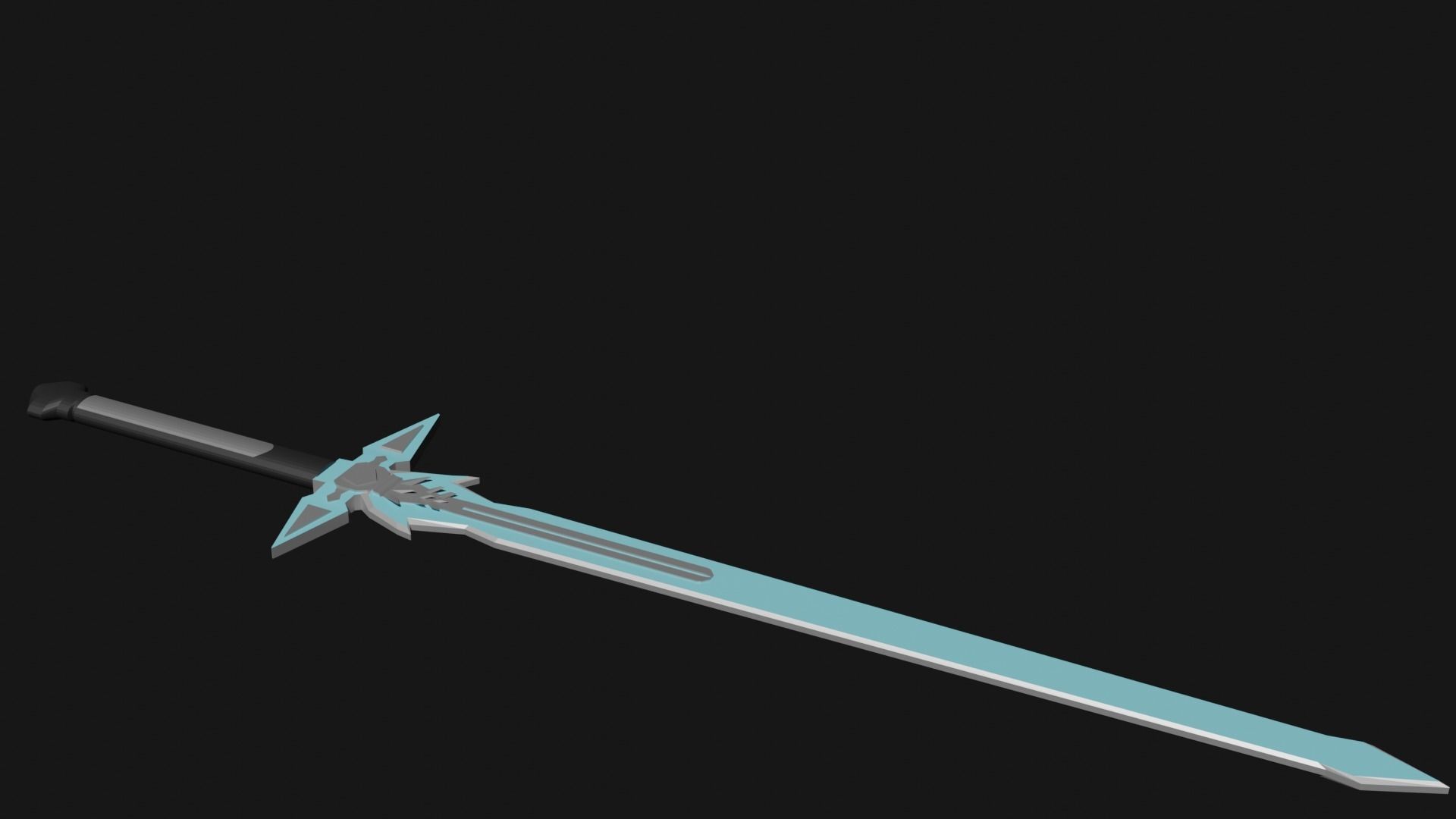 Dark Repulser Kirito Sword SAO Lowpoly Style 3D model_12