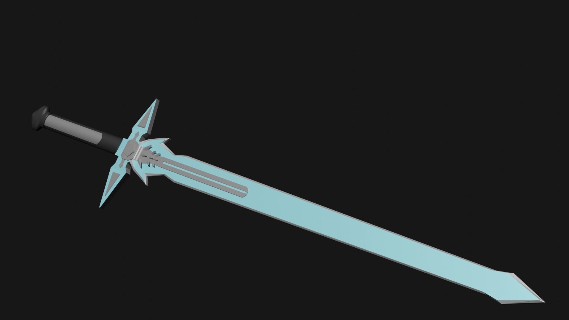 Dark Repulser Kirito Sword SAO Lowpoly Style 3D model_17
