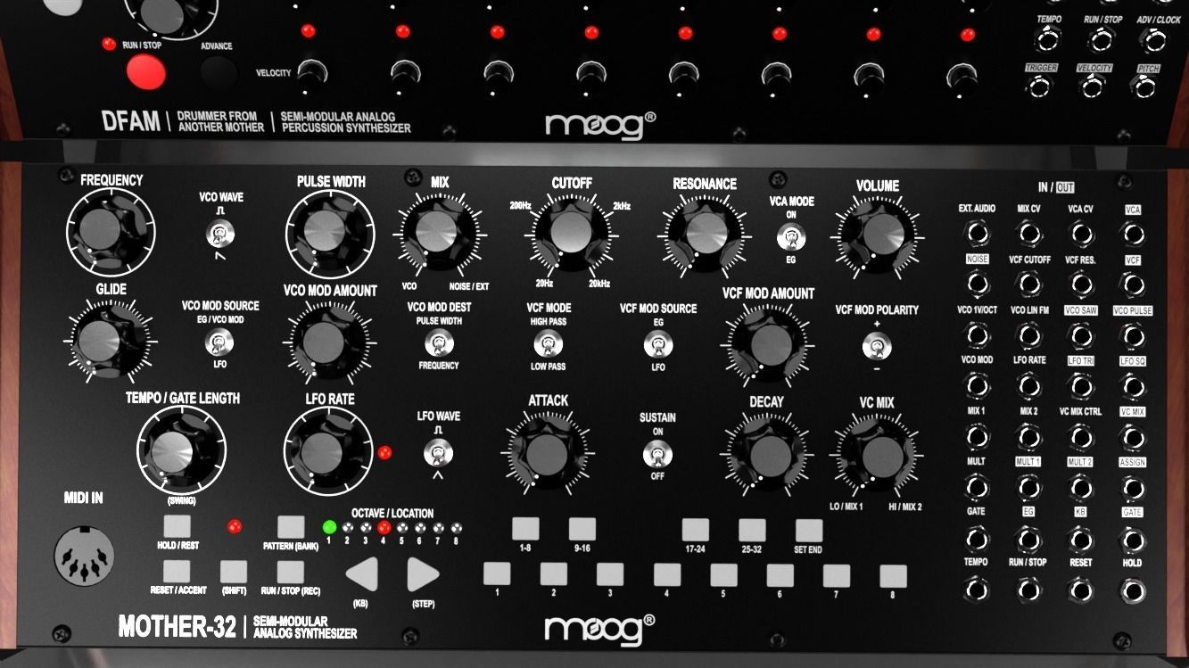 MOOG Mother32 and DFAM 3D model_6