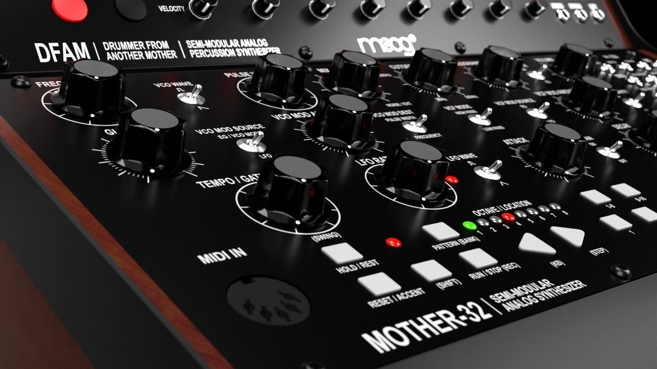 MOOG Mother32 and DFAM 3D model_4