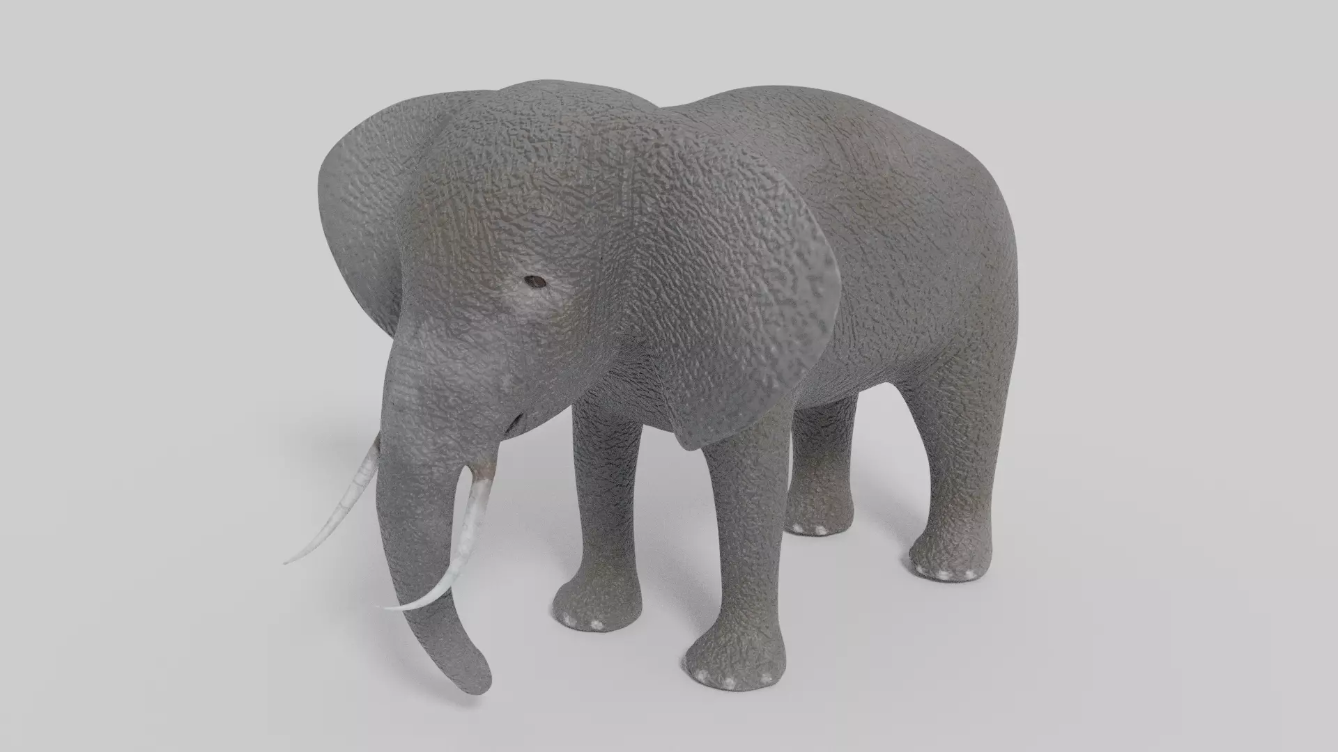 3D Elephant Model with tusks Low-poly 3D model