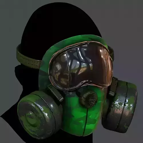 Gas mask helmet 3d model scifi Low-poly Low-poly 3D model