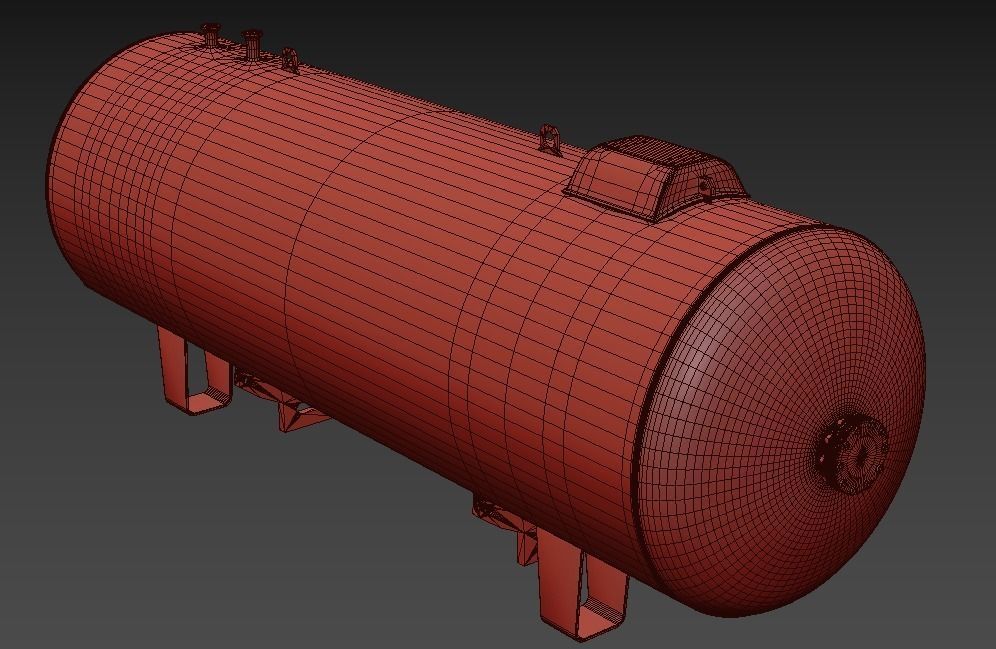 oil tank  with  LGP  tank Low-poly 3D model_8