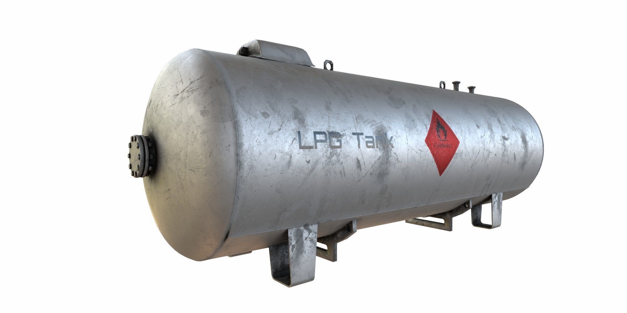 oil tank  with  LGP  tank Low-poly 3D model_2