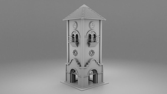 Wild west clock tower 3D print model