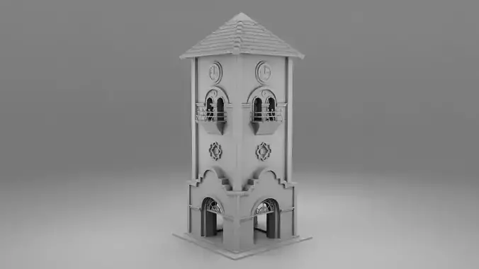Wild west clock tower 3D print model