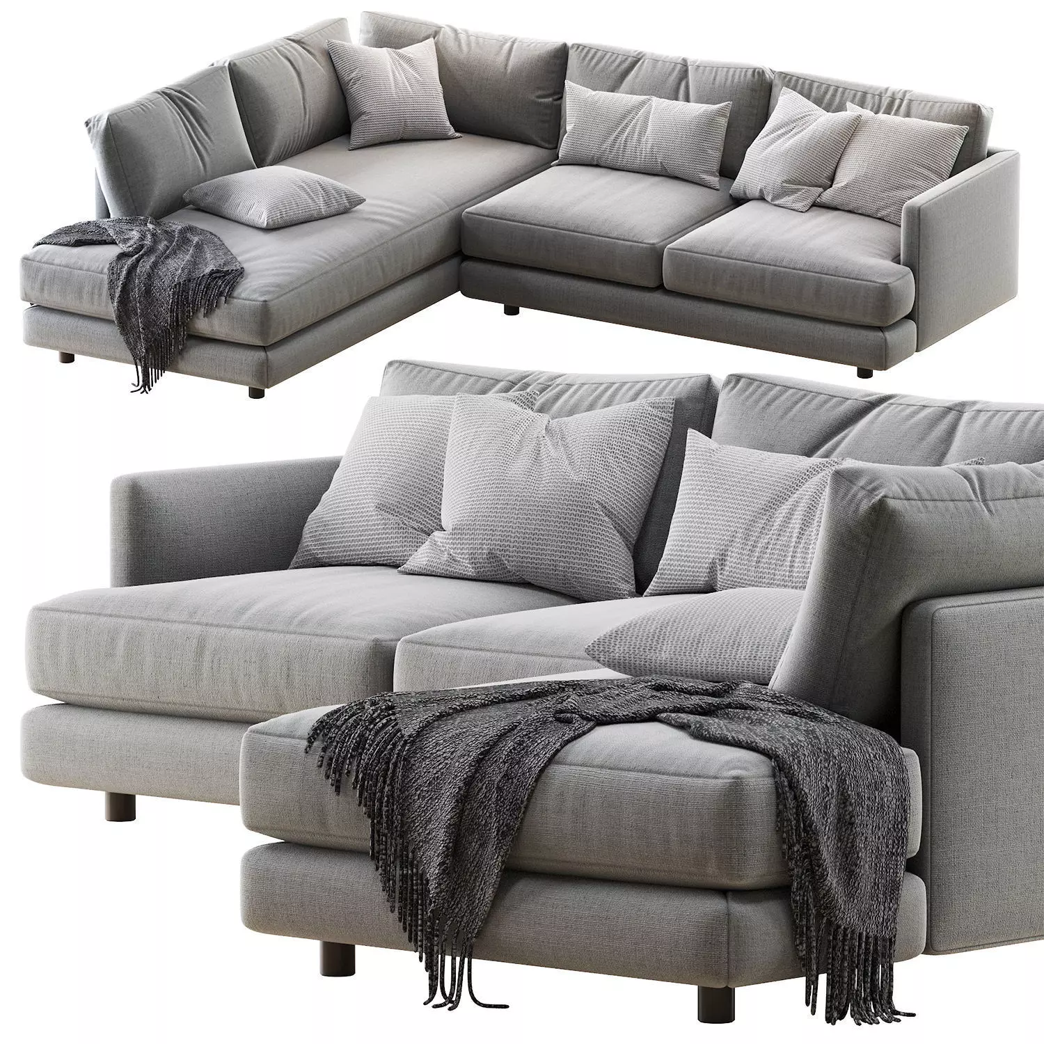 Haven 2-piece Terminal Chaise Sectiona 3D model_0