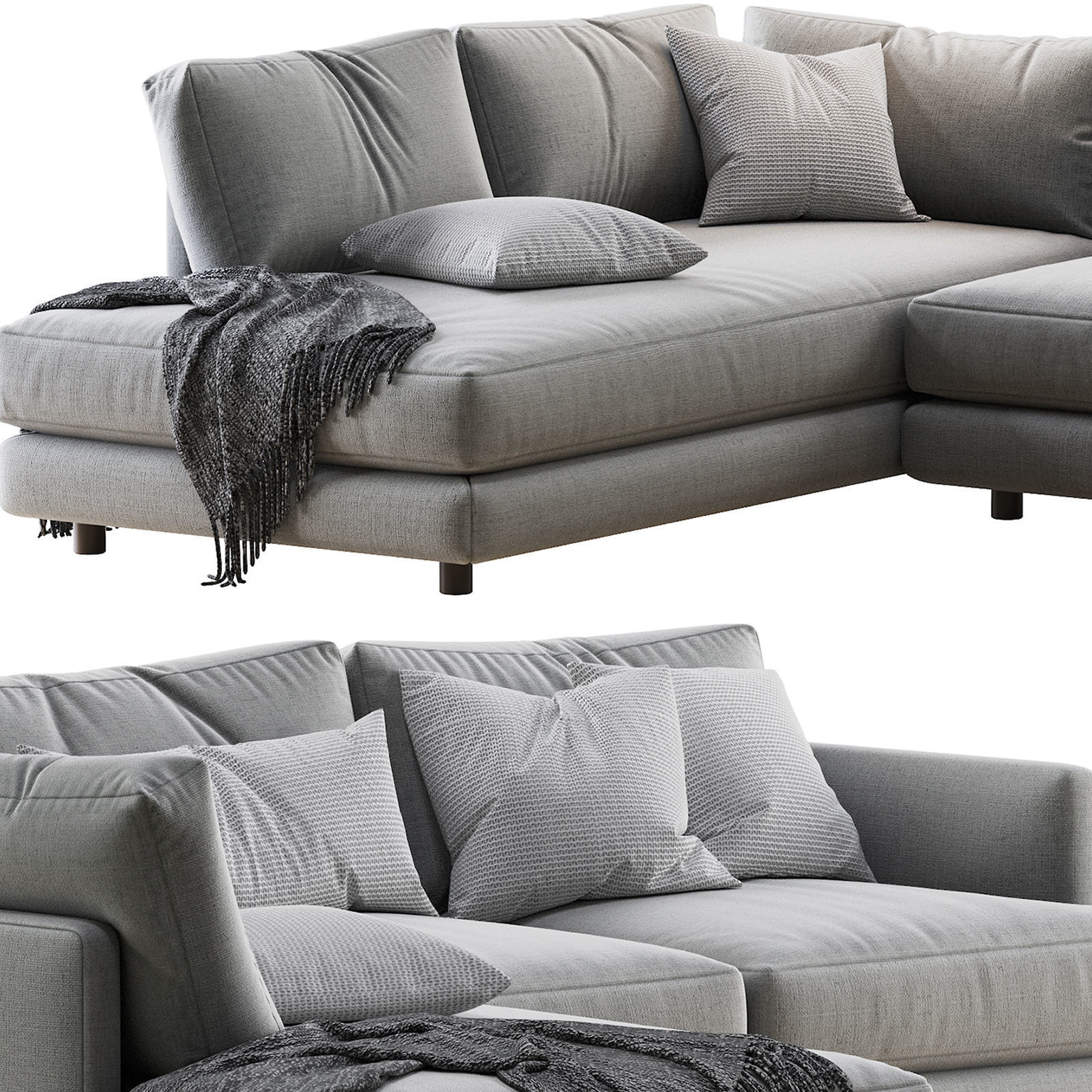 Haven 2-piece Terminal Chaise Sectiona 3D model_4