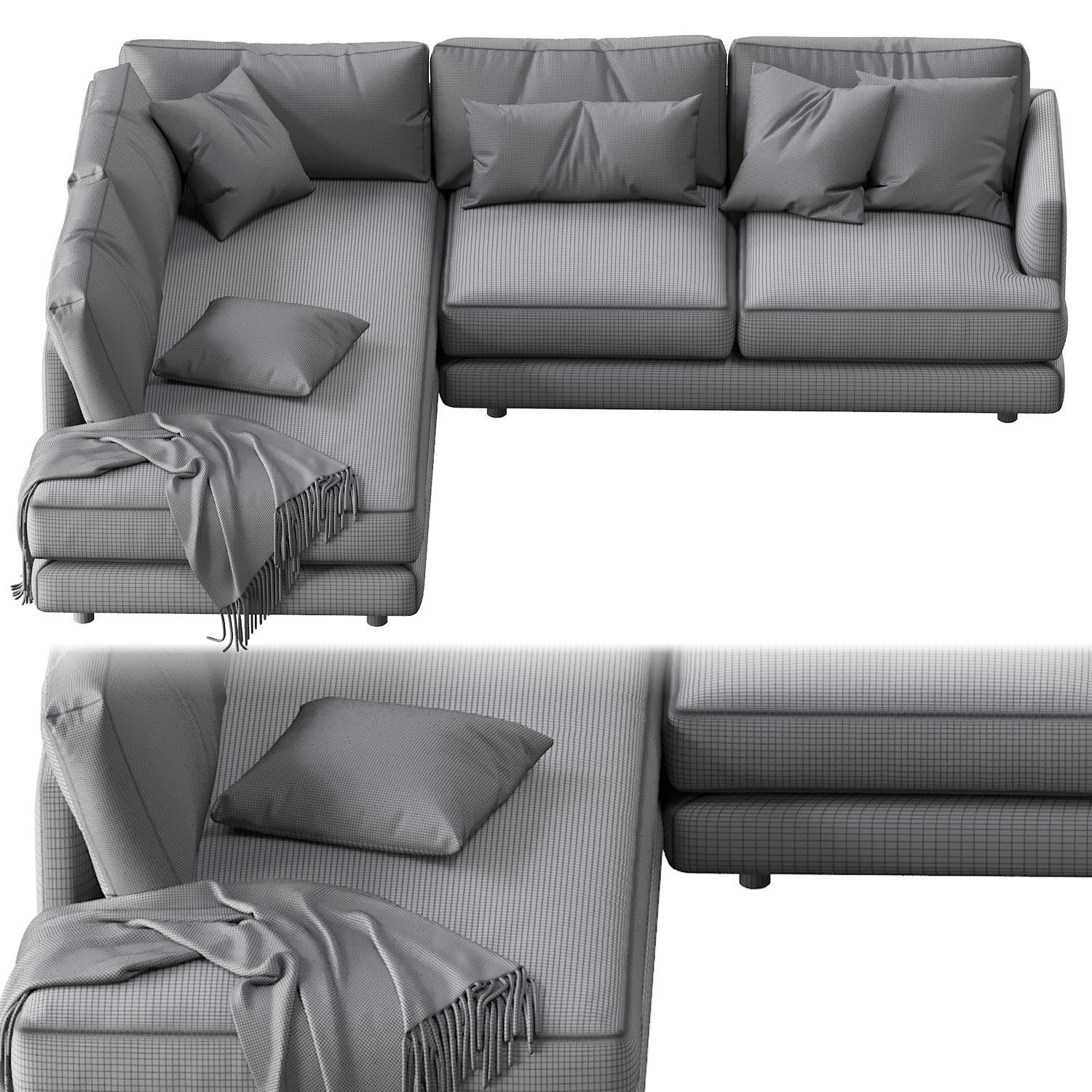 Haven 2-piece Terminal Chaise Sectiona 3D model_3