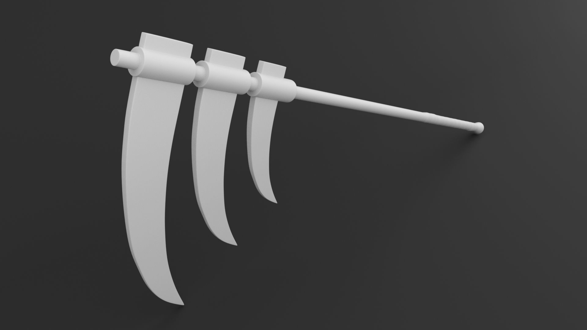 Triple-Bladed Scythe - Hidan Scythe from Naruto - 3D Print Model 3D print model_1