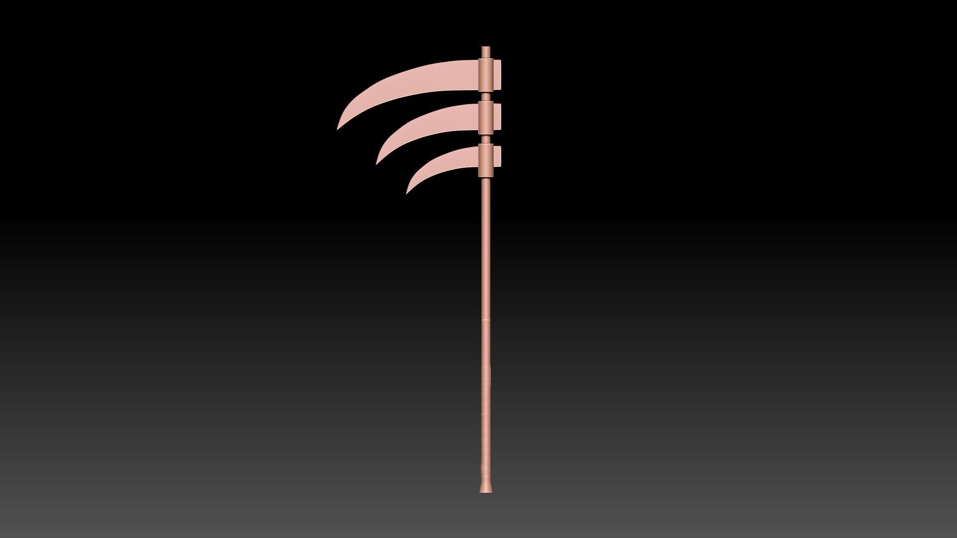Triple-Bladed Scythe - Hidan Scythe from Naruto - 3D Print Model 3D print model_6