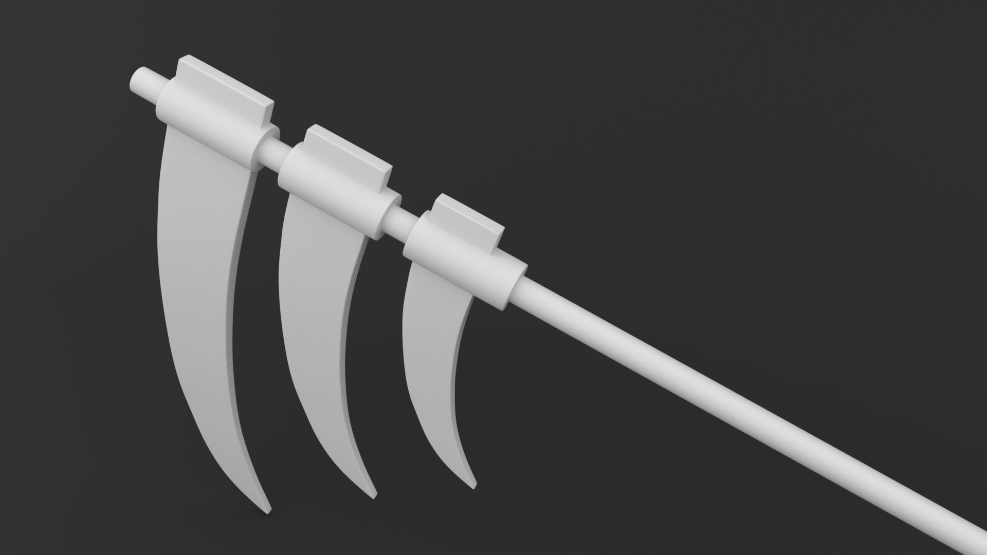Triple-Bladed Scythe - Hidan Scythe from Naruto - 3D Print Model 3D print model_2