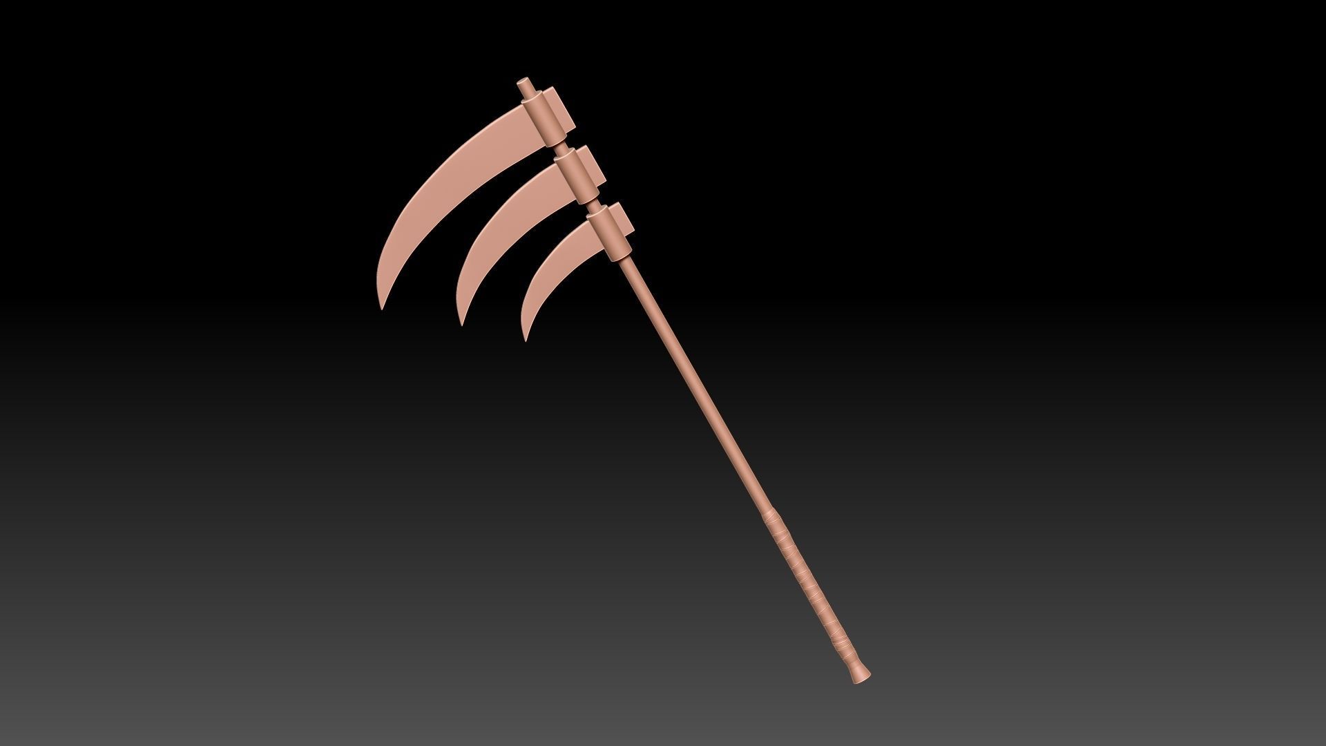 Triple-Bladed Scythe - Hidan Scythe from Naruto - 3D Print Model 3D print model_5