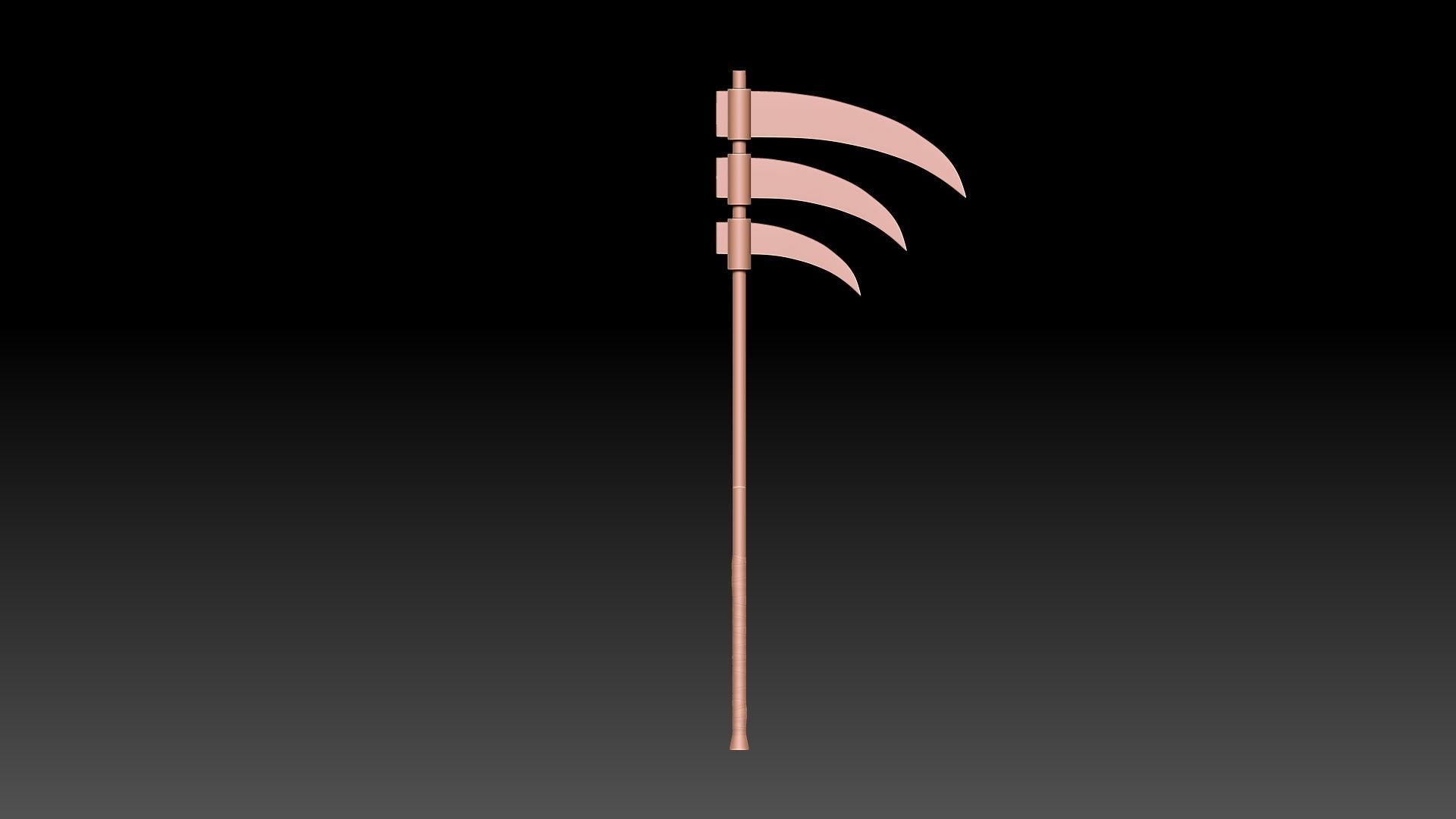 Triple-Bladed Scythe - Hidan Scythe from Naruto - 3D Print Model 3D print model_8