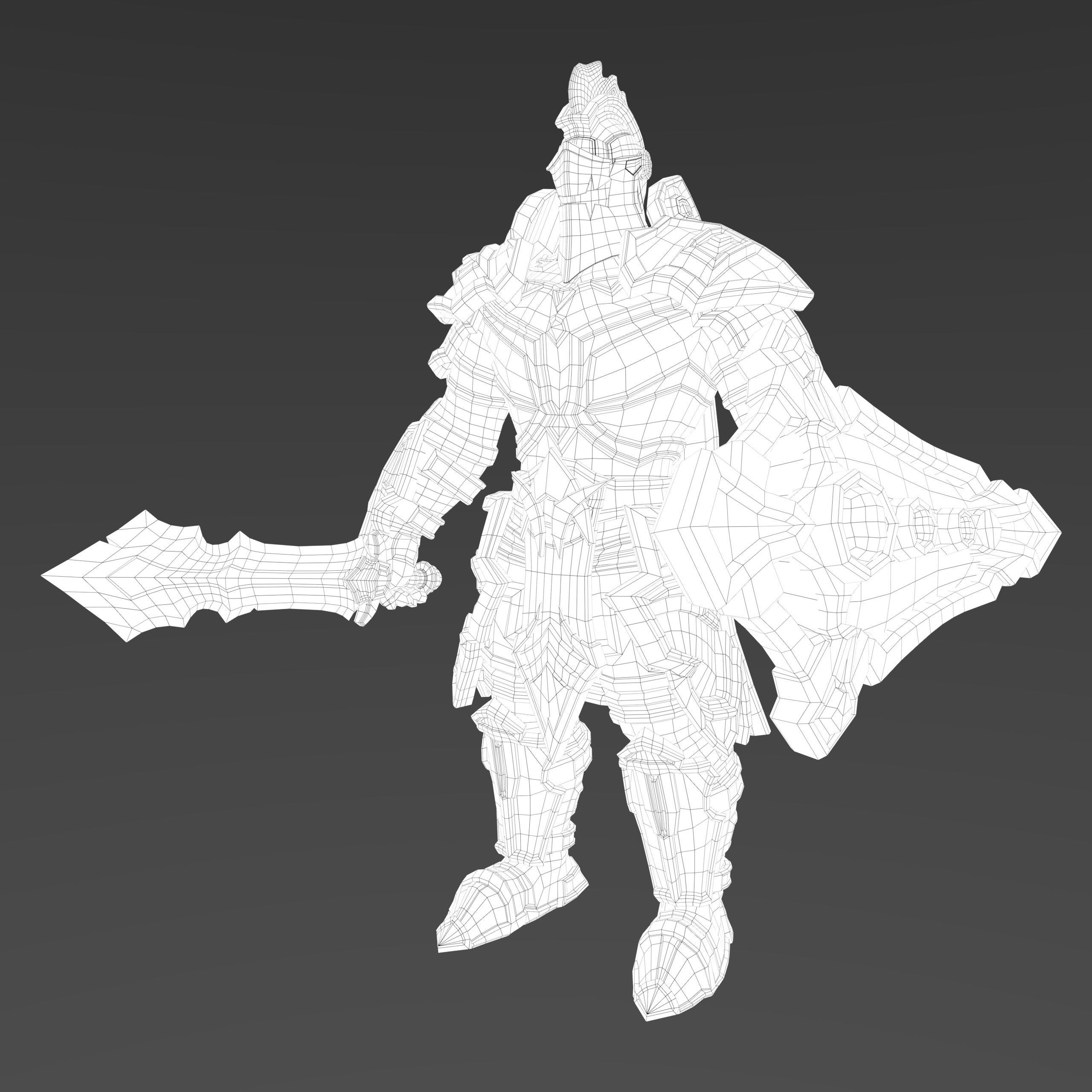 Stylized Knight Low-poly 3D model_7