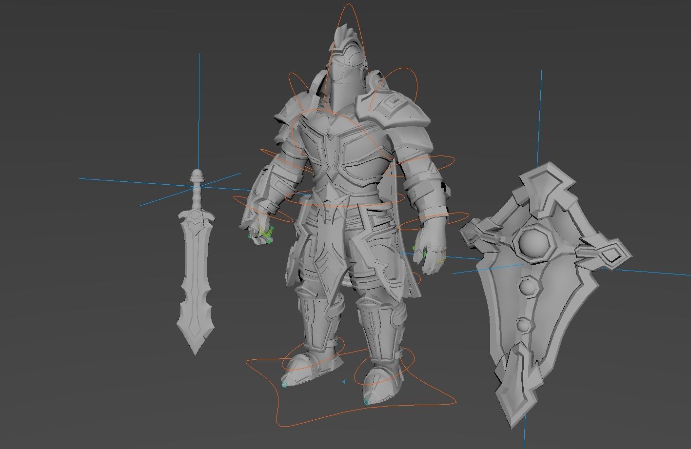 Stylized Knight Low-poly 3D model_6