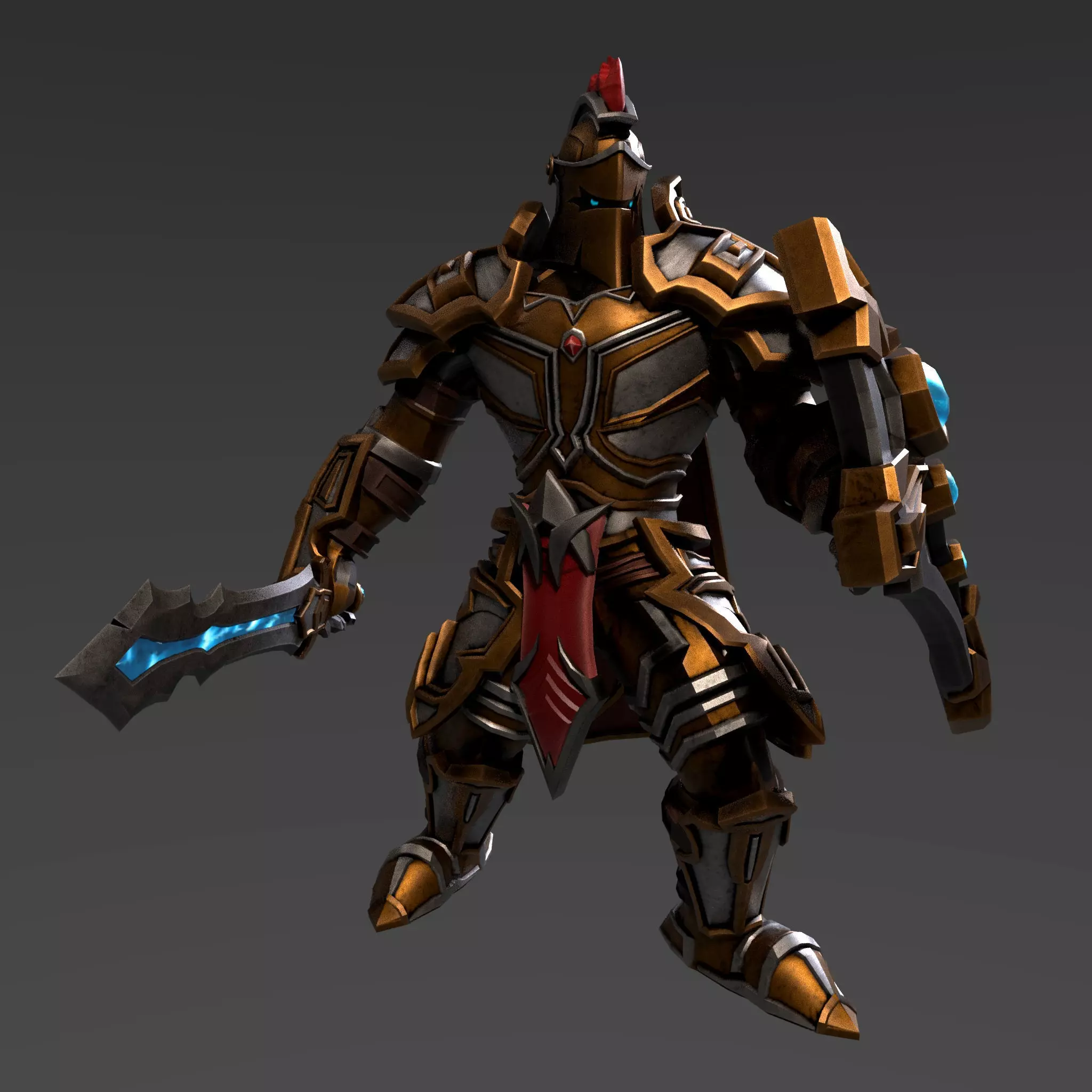 Stylized Knight Low-poly 3D model_0