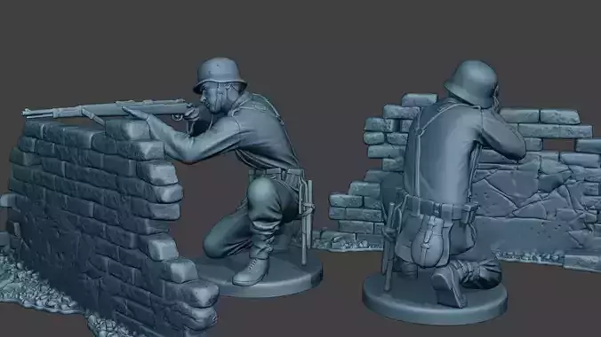 German soldier ww2 shoot cover G5 3D print model