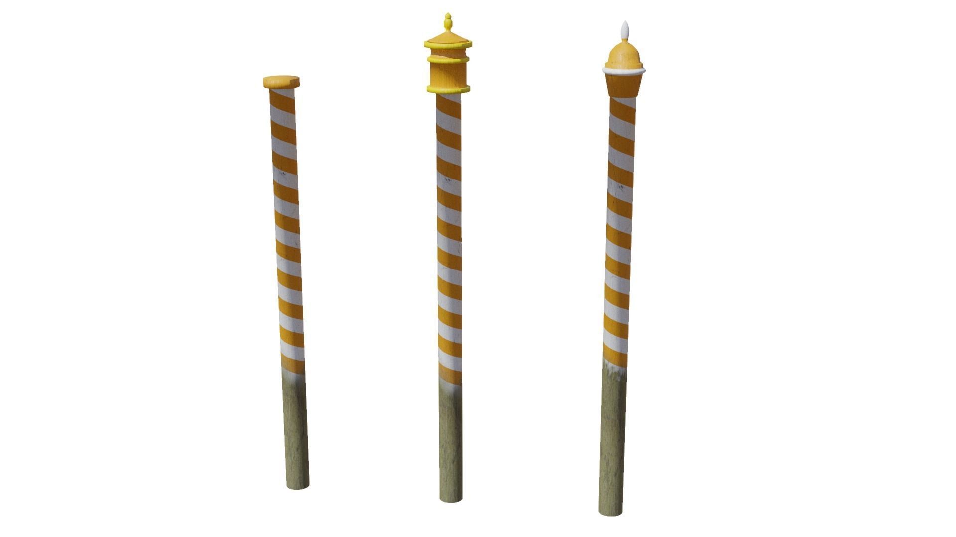 Venitian Poles - Pali Da Casada - Low poly PBR Low-poly 3D model_6