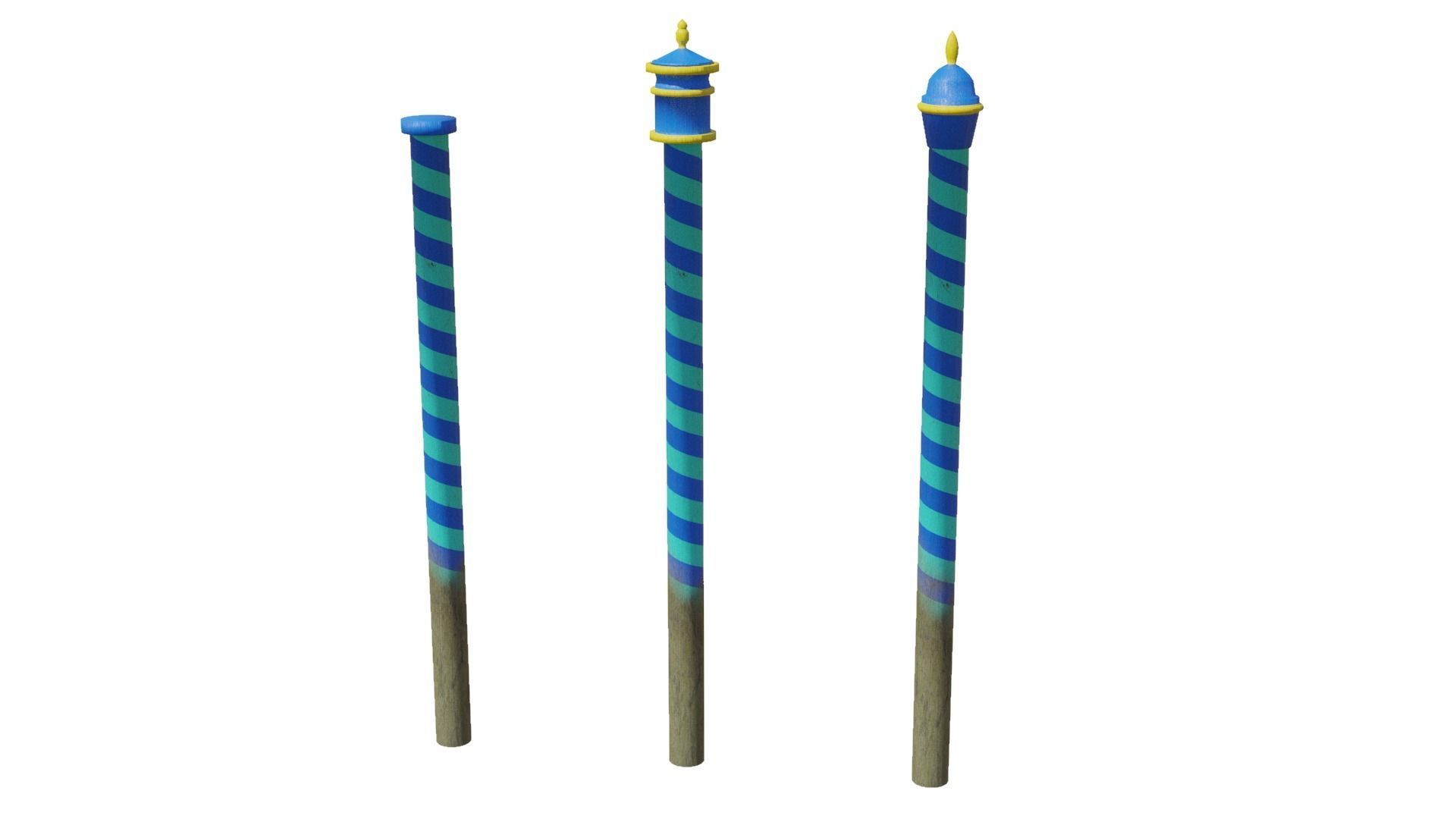 Venitian Poles - Pali Da Casada - Low poly PBR Low-poly 3D model_7