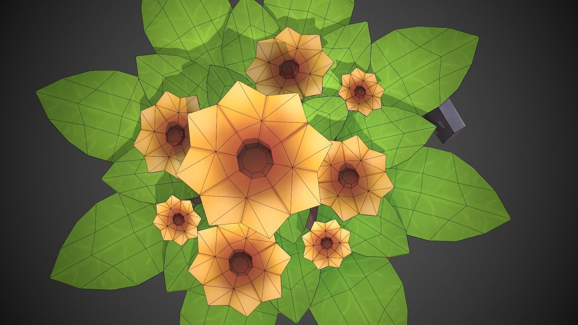 Flower Pot Cartoony Low-poly 3D model_9