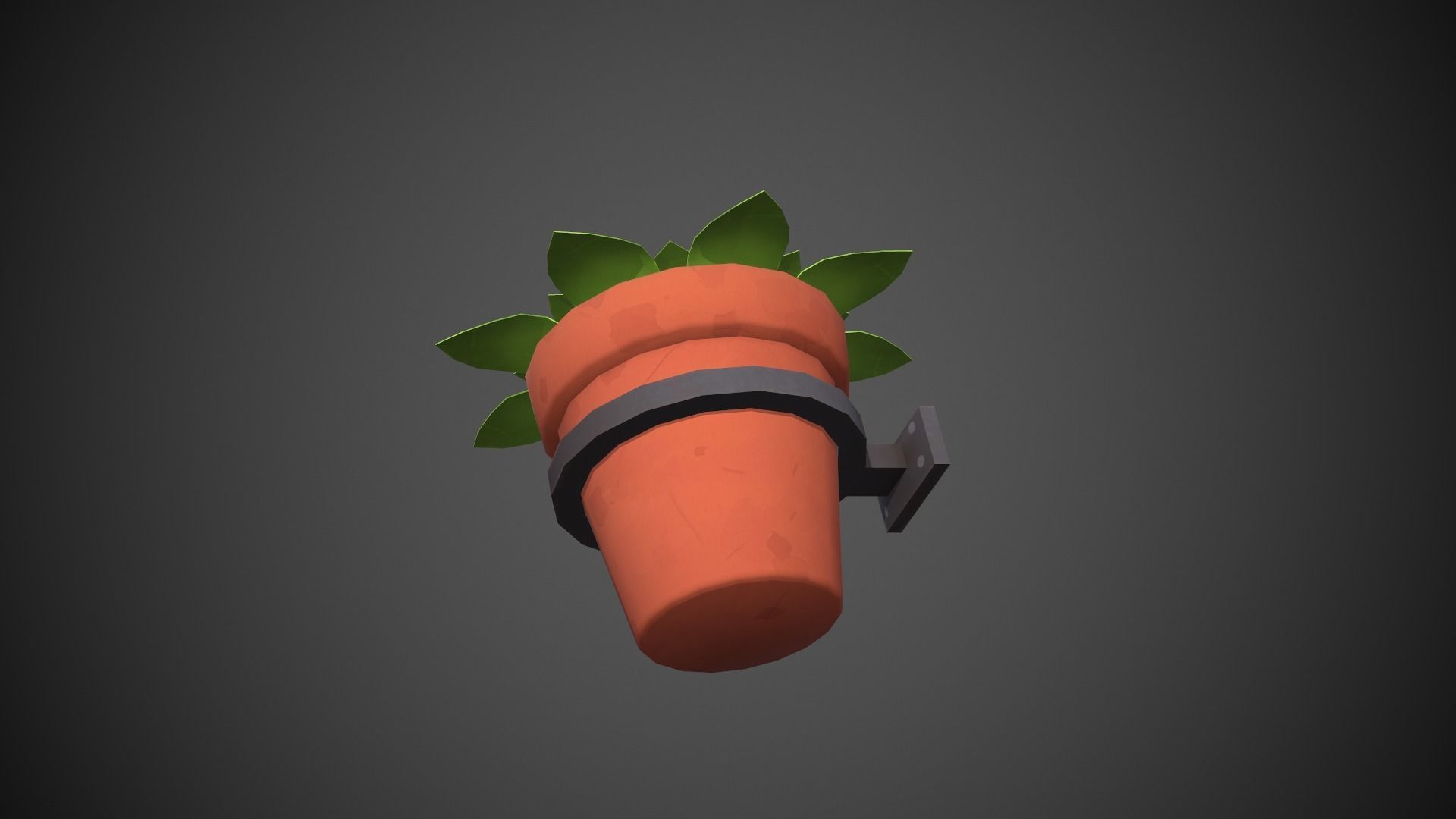 Flower Pot Cartoony Low-poly 3D model_4