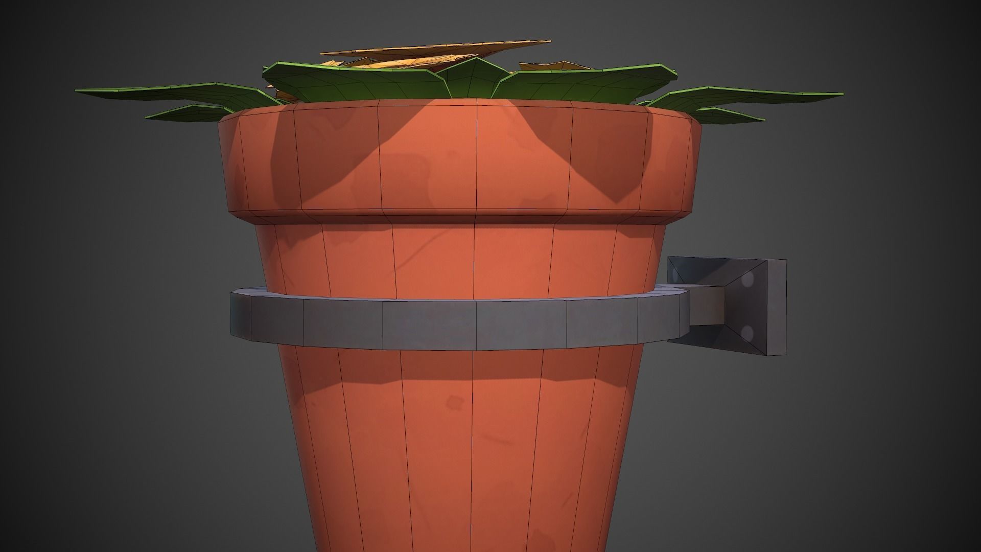 Flower Pot Cartoony Low-poly 3D model_8