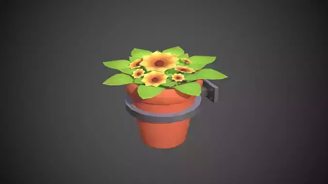 Flower Pot Cartoony Low-poly 3D model Flower Pot Cartoony Low-poly 3D model