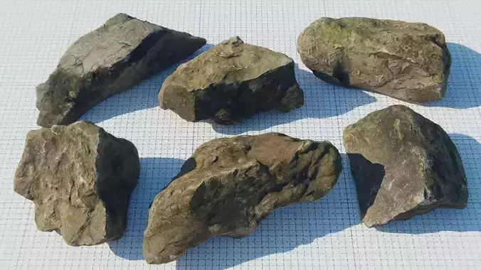 Rock Pack Vol 1 Photoscanned Rocks 6 Total