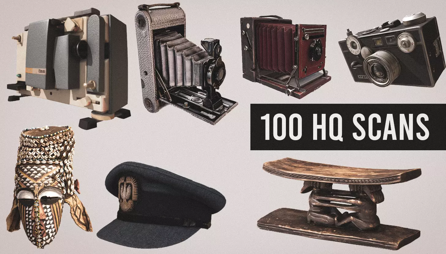 100 Historical high quality 3D scans Low-poly 3D model_0