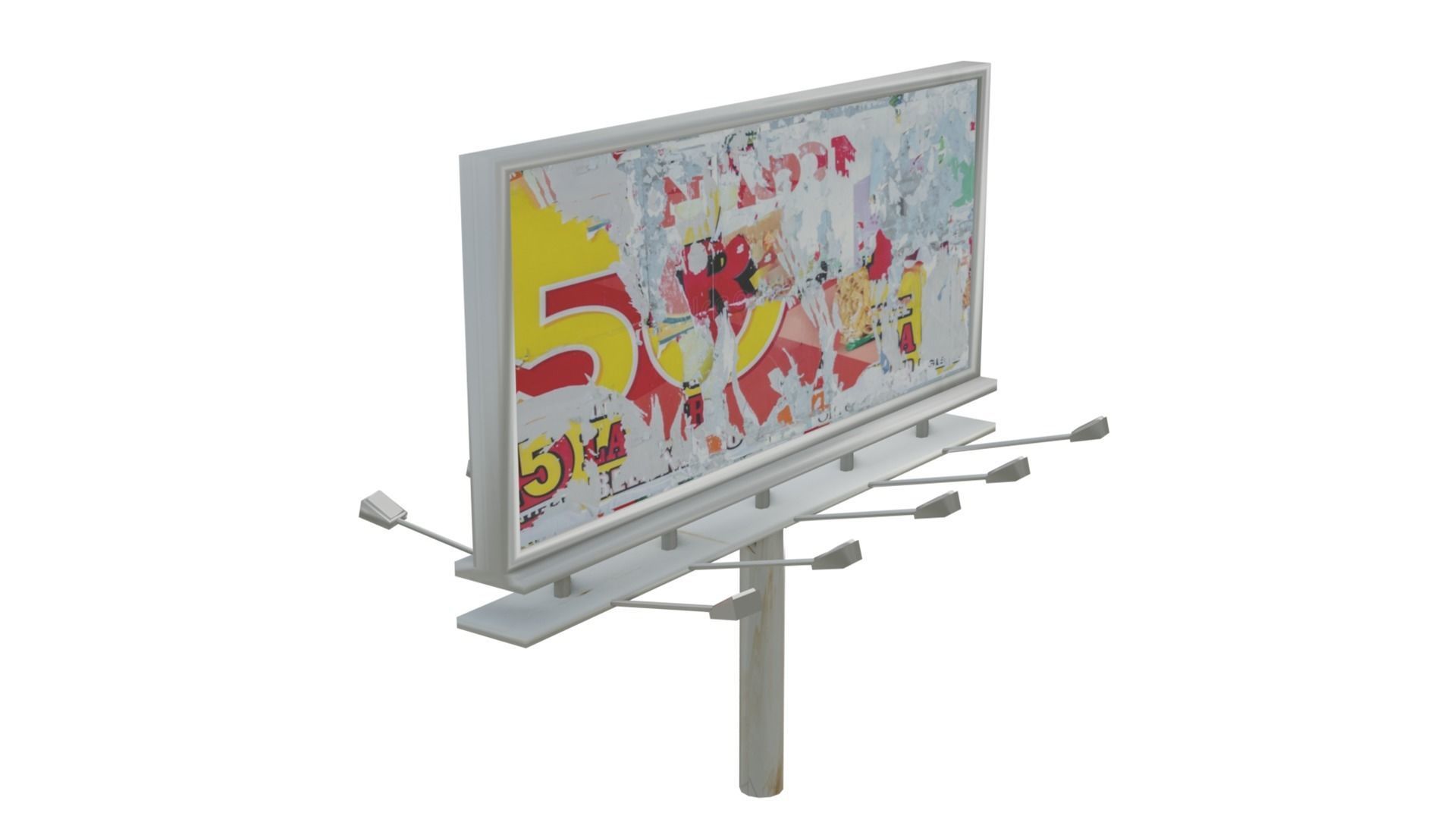 Billboard advertising billboards Low-poly 3D model_1