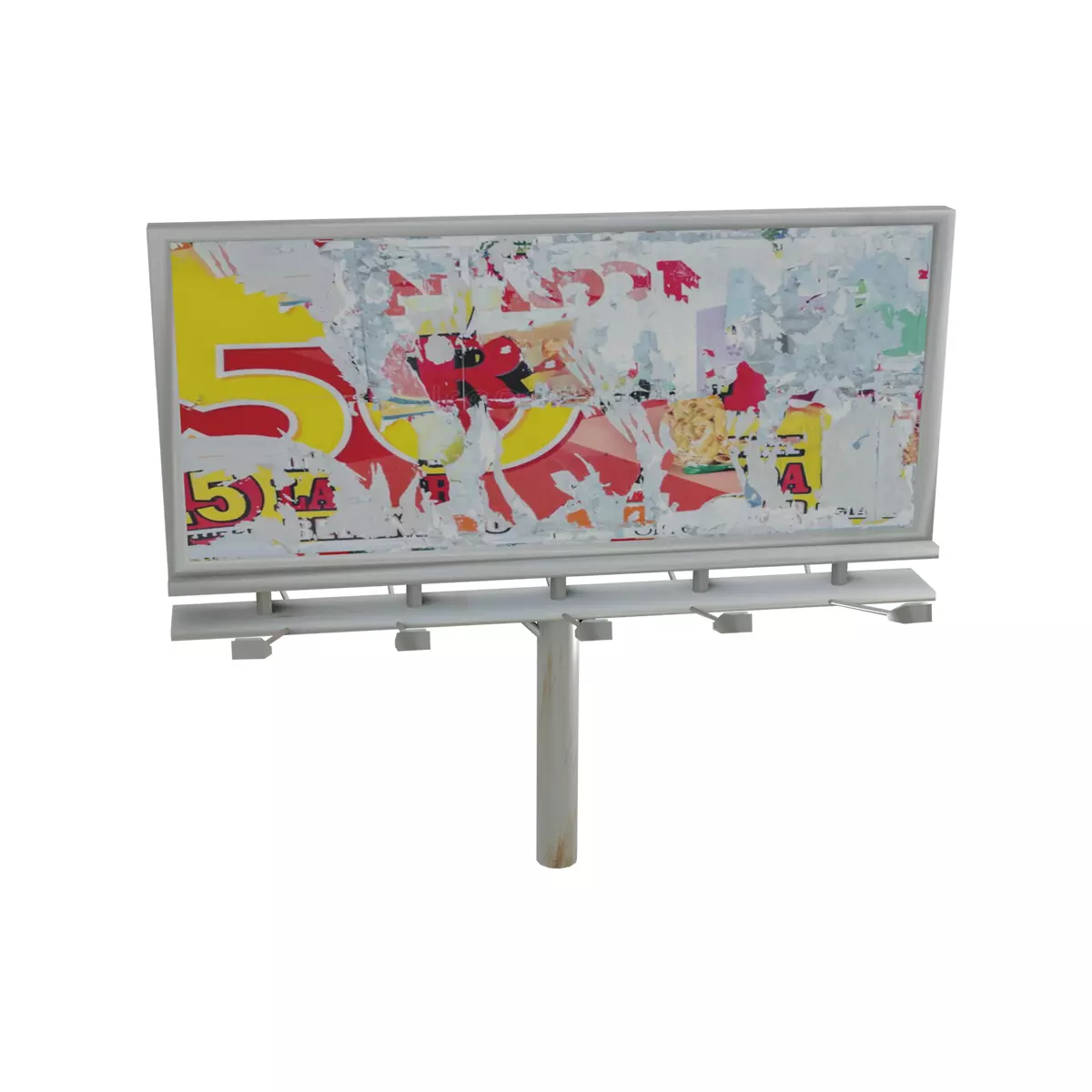 Billboard advertising billboards Low-poly 3D model_0