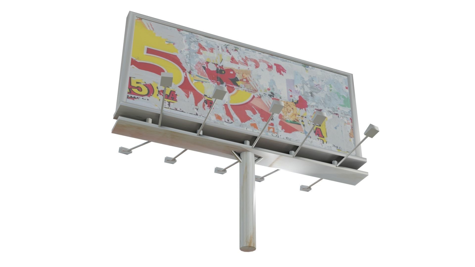 Billboard advertising billboards Low-poly 3D model_2