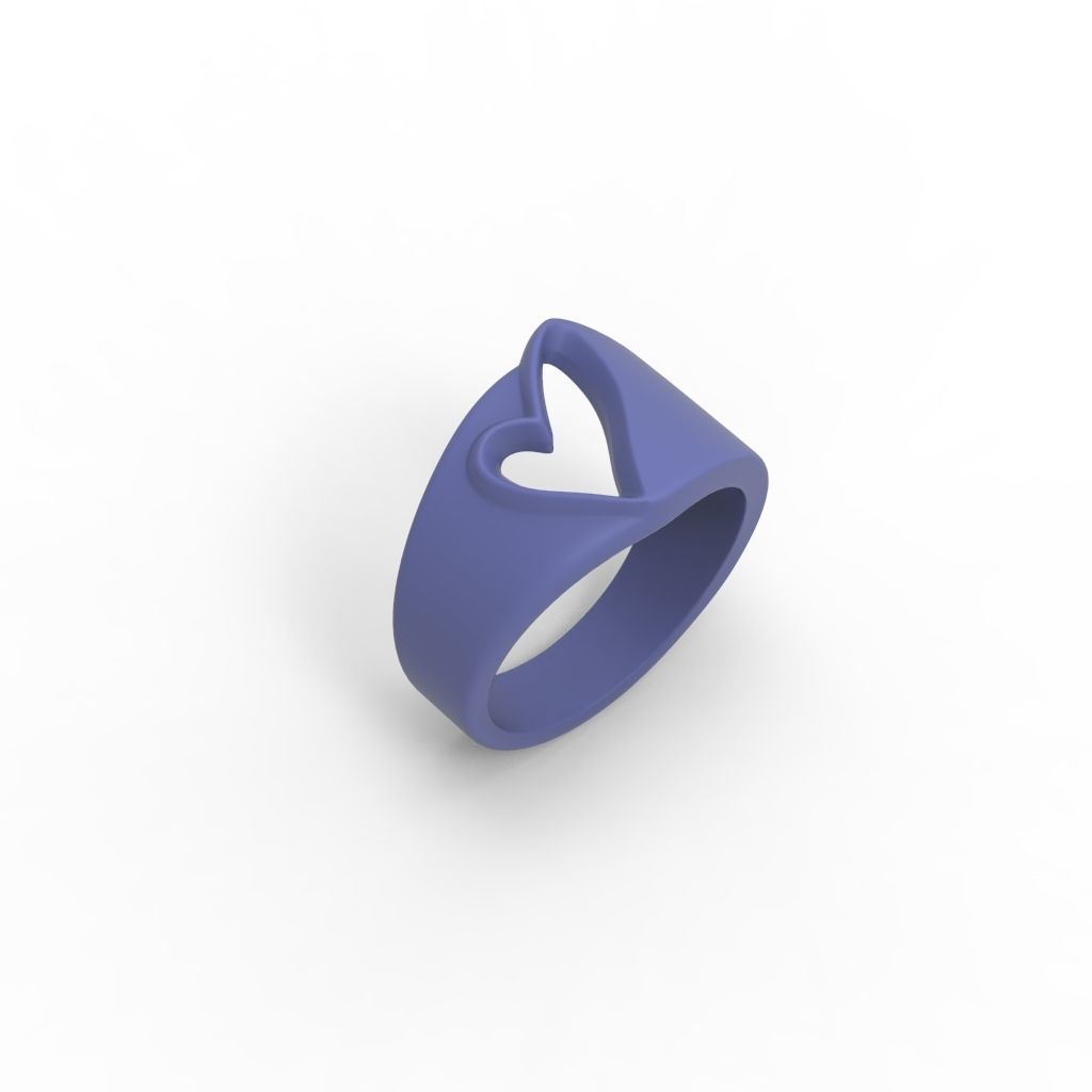 Women ring heart 3dm stl 3D print model_16