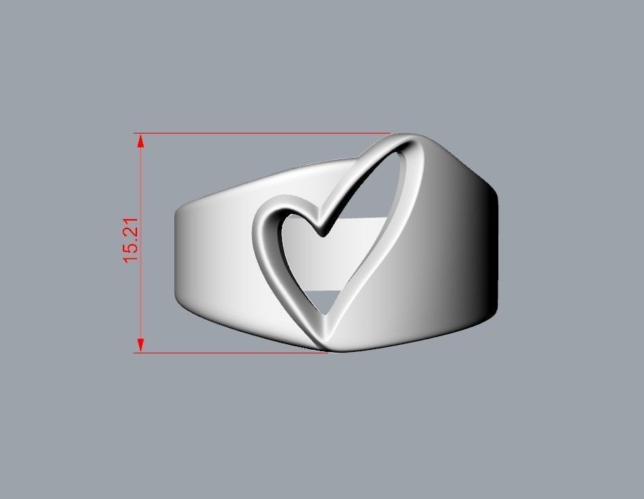 Women ring heart 3dm stl 3D print model_9