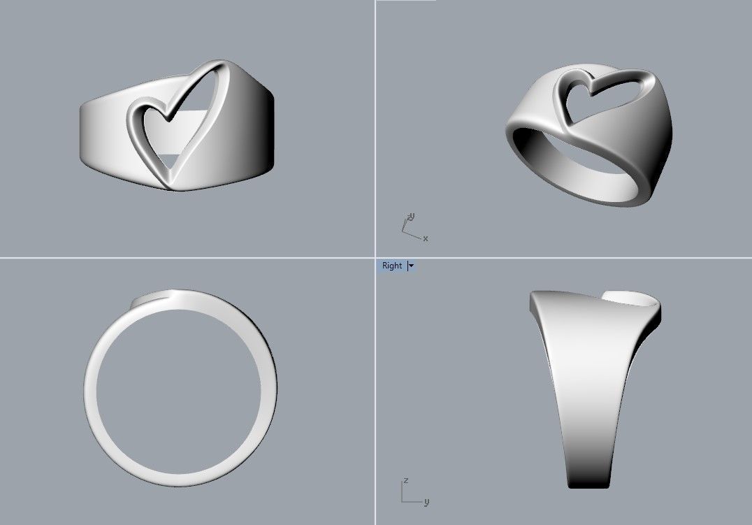 Women ring heart 3dm stl 3D print model_22