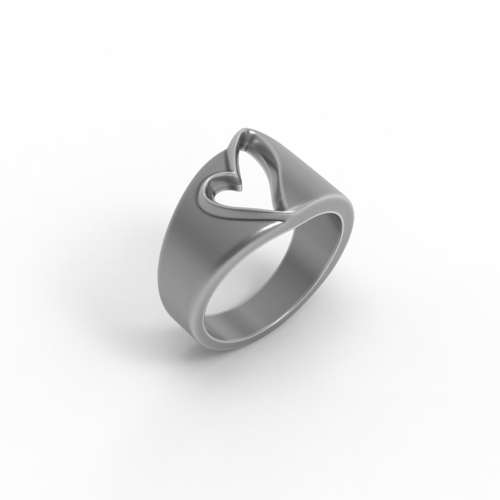 Women ring heart 3dm stl 3D print model_14
