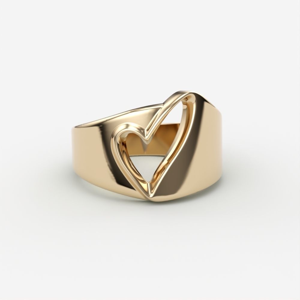 Women ring heart 3dm stl 3D print model_1